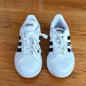 Adidas Classic White Sneakers with Black Stripes